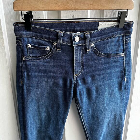 Rag & Bone Skinny Stretch Denim Jeans in Bedford Wash - Picture 3 of 10